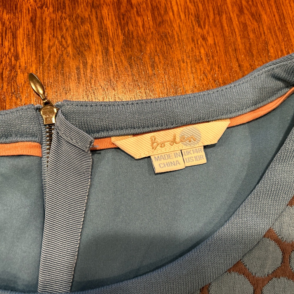 Boden polka dot blue gray dress - Picture 7 of 12